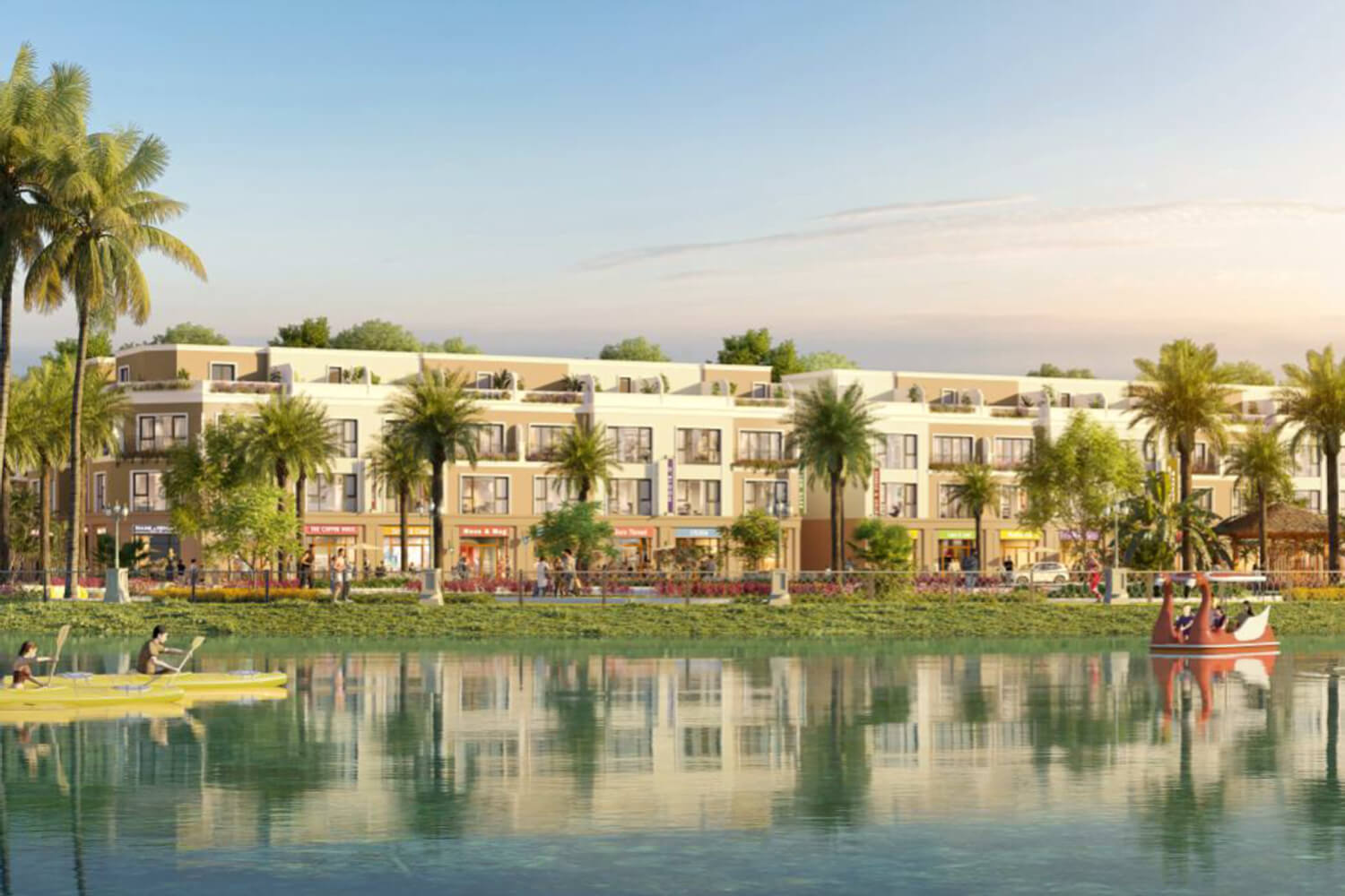 Các hoạt động đạp vịt và chèo thuyền kayak tại hồ The Green Lake